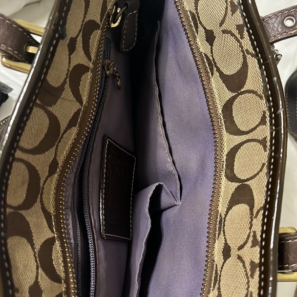 Coach Holiday Patchwork Suede Leather Purse Tote Bag -RARE- - Picture 4 of 6